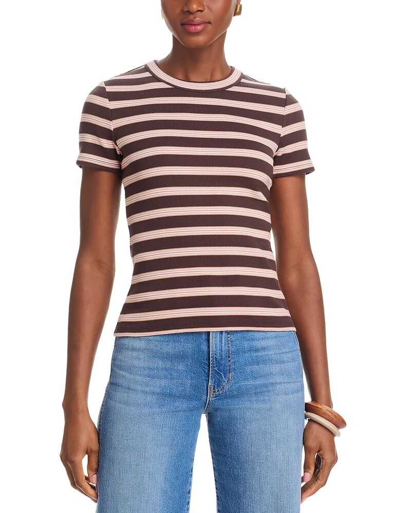 ヴェロニカ ベアード レディース トップス Tシャツ Veronica Beard Pruittee Brown Stripe ブラウン|ReVida 店