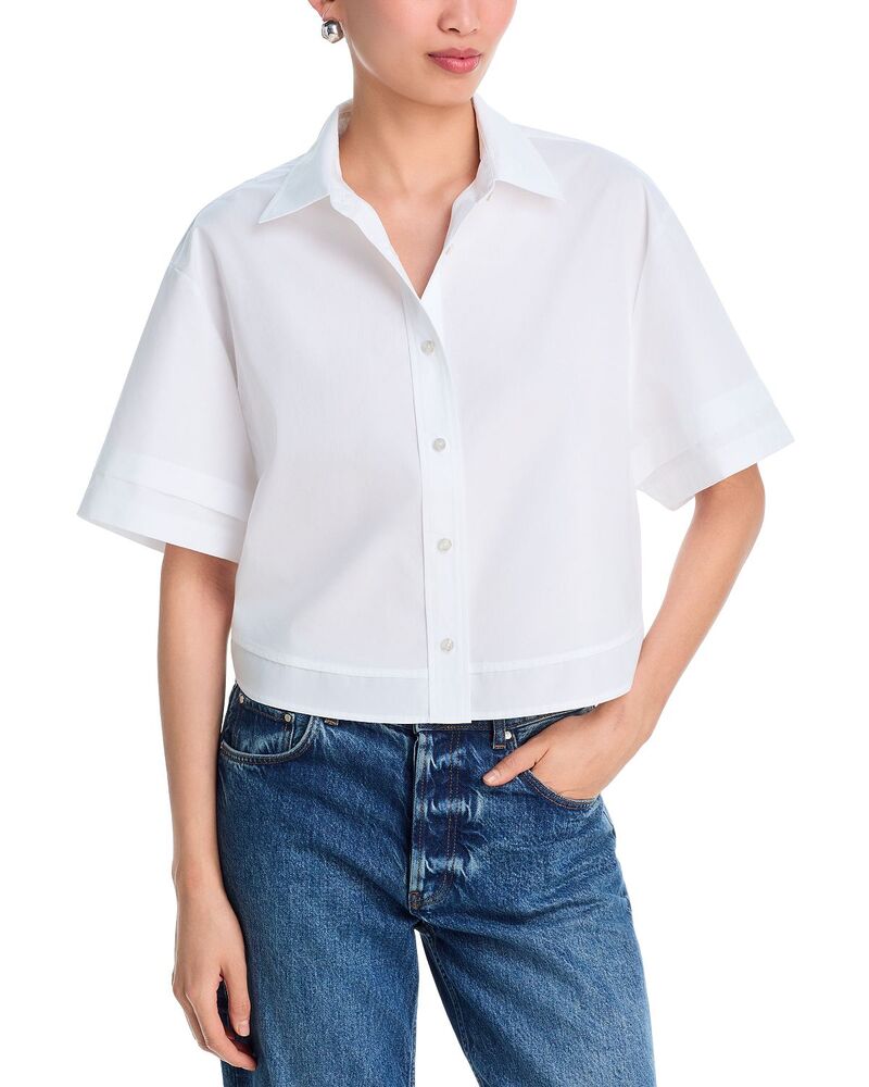 セブンフォーオールマンカインド レディース トップス プルオーバー 7 For All Mankindouble Cuff Shirt Optical White 白いこと