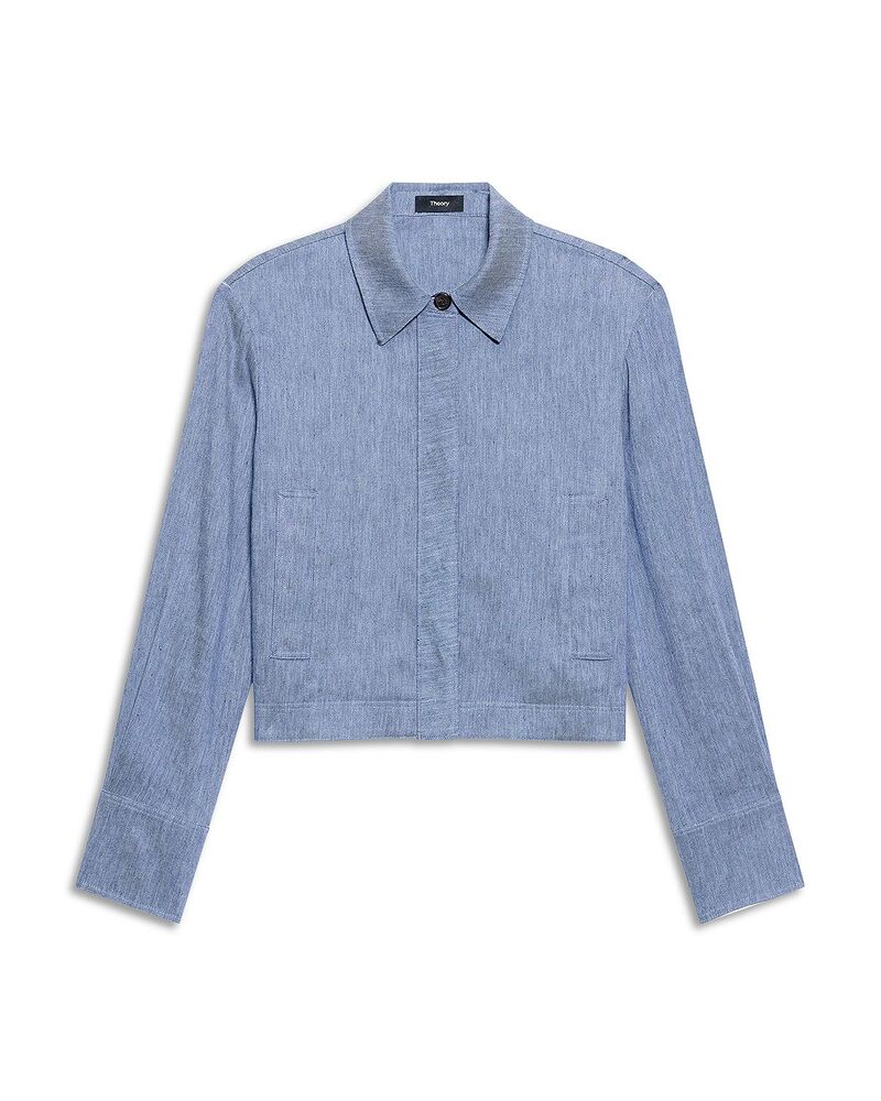 セオリー レディース アウター ジャケット・ブルゾン クロップド デニム Theory Croppedenim Jacket Light Denim デニム|ReVida 店