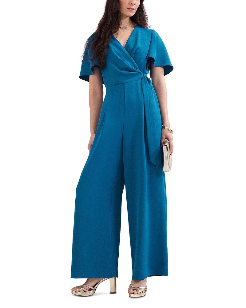 位相角・八つ レディース トップス 飛び降りる背広 ワイドレッグ プチ Phaseight Petite Julissa Blue Wide Leg Jumpsuit Blue 青碧