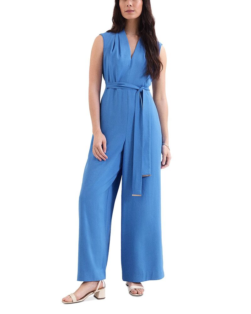 位相角・八つ レディース トップス 飛び降りる背広 Vのど首 Phaseight Marta V Neck Jumpsuit Pale Blue 青色