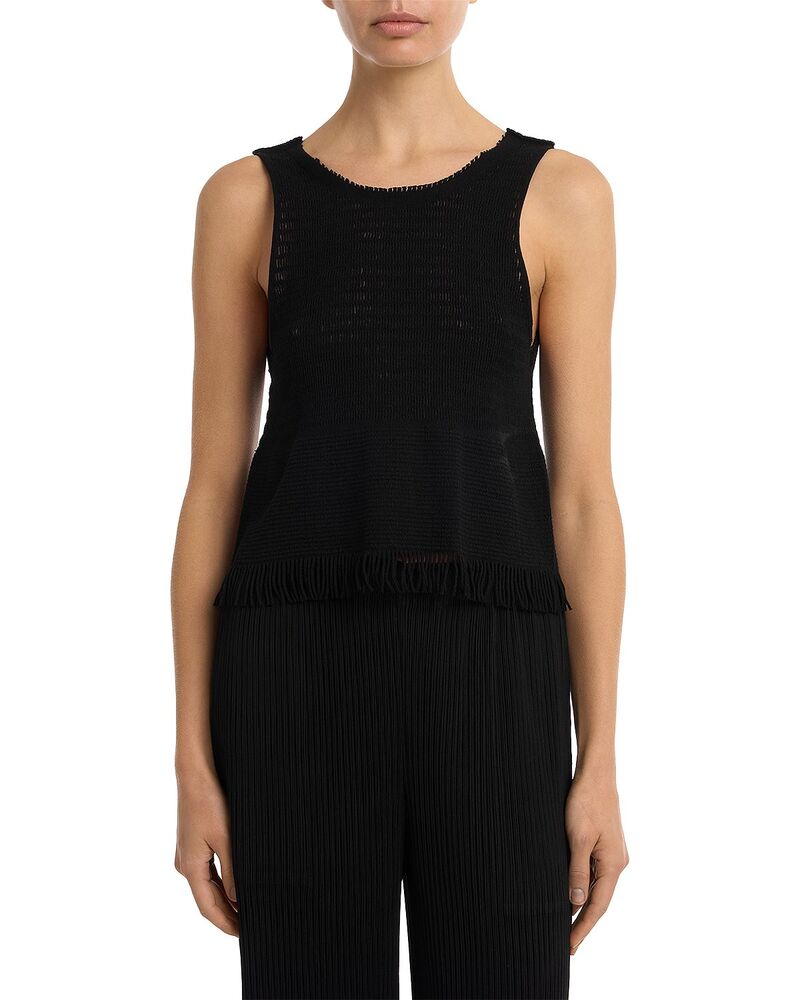 筋目 プリーズ イッセイ ミヤケ レディース トップス 貯蔵タンクとっ始め PLEATS PLEASE ISSEY MIYAKE Crochet AP Tank Black 黒いこと