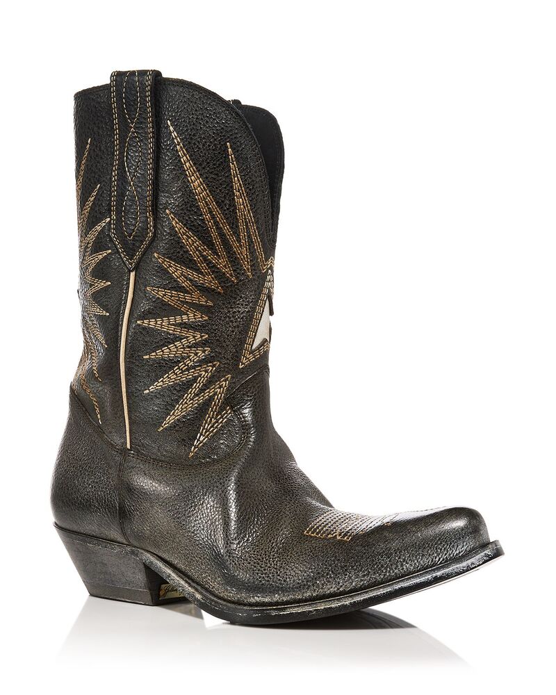 ゴールデングース レディース シューズ ブーツ・レインブーツ Golden Goose Unisex Wish Star Lowestern Boots Black Ecru Silver エクリュ