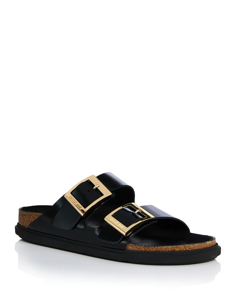 ビルケンシュトック レディース シューズ サンダル Birkenstock Women's Arizona Droplet Big Buckle High Shine Slide Sandals Black ブラック｜ReVida 店