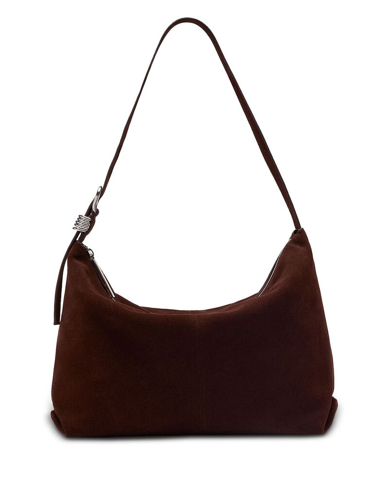 ホイッスルズ レディース 御徒面子 スエードクロス Whistlesuede Shoulder Bag Chocolate 黒茶