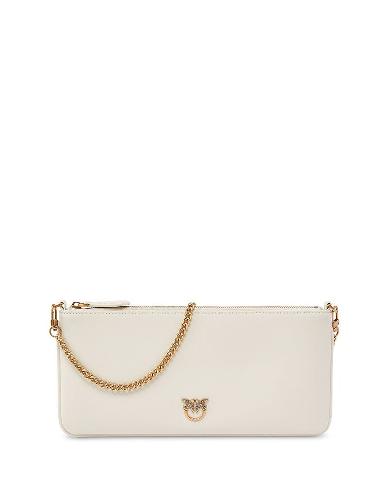 ピンコ レディース 御徒面子 なめし革 PINKO Flat Horizontal Vitello Leather Crossbody Clutch Z14q