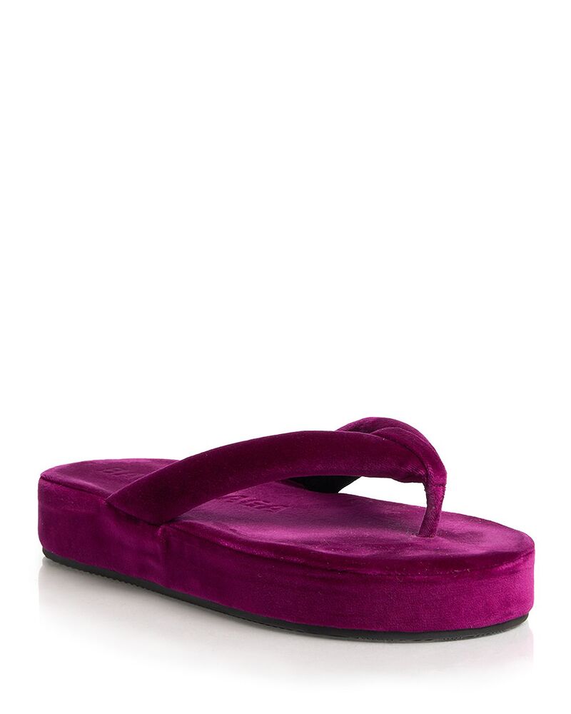 バレンシアガ レディース シューズ サンダル 天鵝絨 Balenciaga Women\u0027s Jet Lag Stretch Velvethong Sandals Magenta マゼンタ