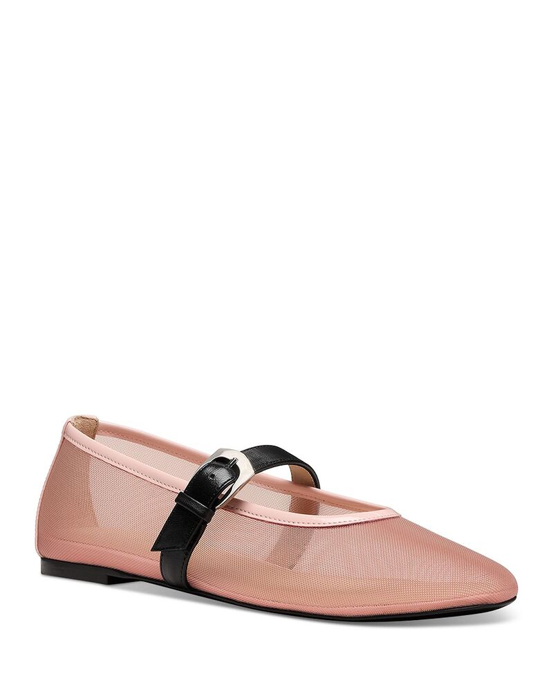 スチュアート ワイツマン レディース シューズ パンプス トール Stuart Weitzman Women\u0027sai Bareitall Mary Jane Flats Light Pink/Black 黒いこと