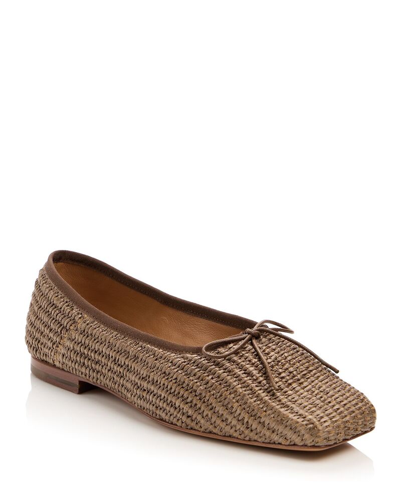 マンサーガブリエル レディース シューズ パンプス Mansur Gavriel Women\u0027s Woven Square Toe Ballerina Flats Anise