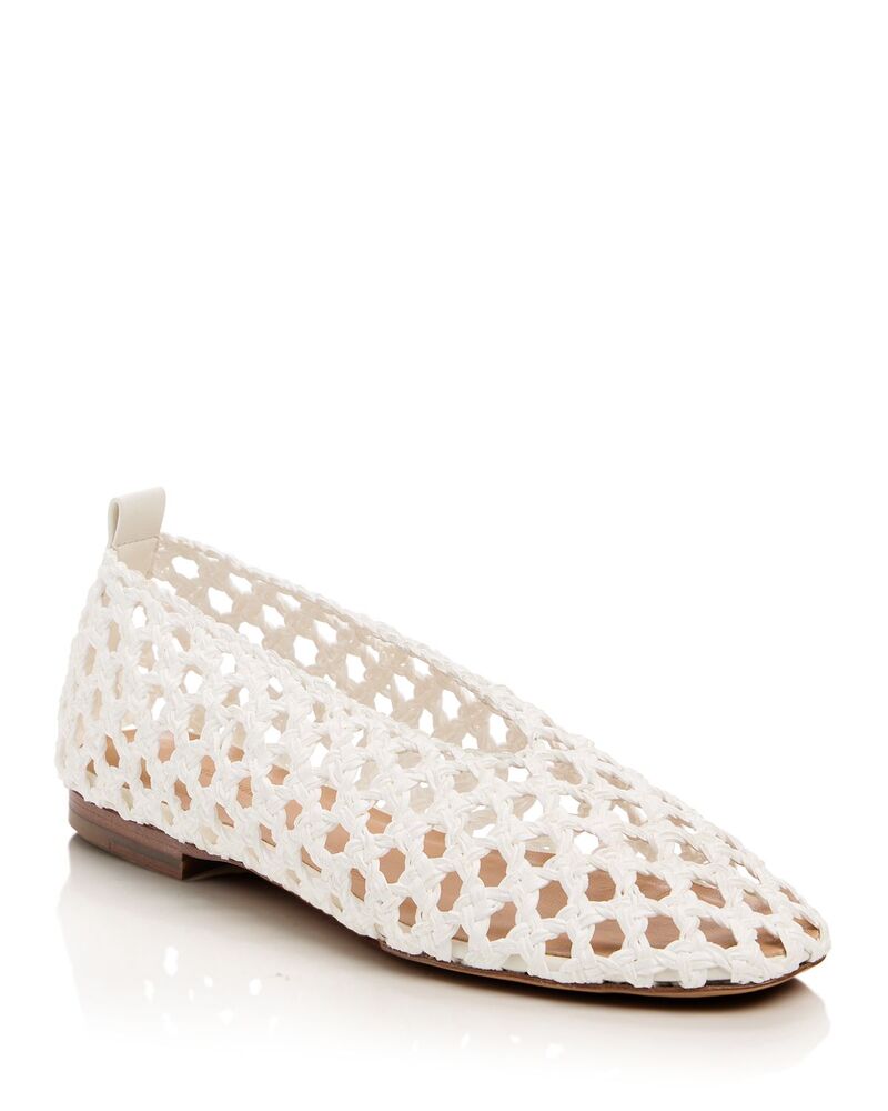 マンサーガブリエル レディース シューズ パンプス Mansur Gavriel Women\u0027s Woven Ballerina Flats White 白いこと