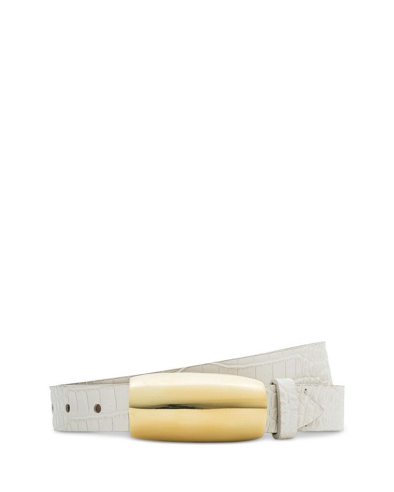 ラジャンス レディース 付属物 三尺帯 なめし革 L\u0027AGENCE Women\u0027s Marlowe Leather Belt Vintage White 白いこと