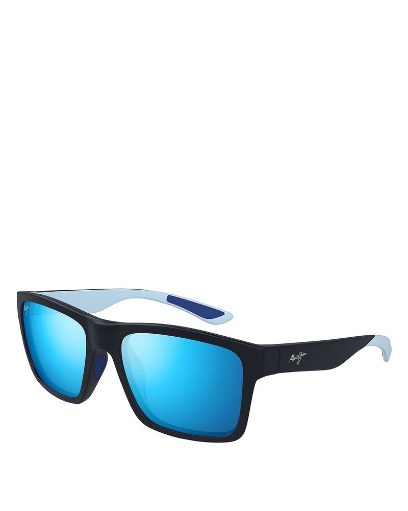 マウイ体育館 レディース 付属物 サングラス・アイウェア Maui Jim The Flats Rectangular Sunglasses 57粍 Blue Multi 青碧