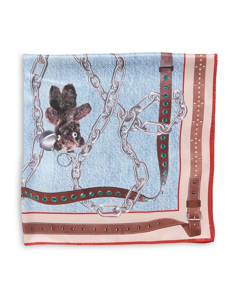 アクネ ストゥディオズ レディース 付属物 えり巻き・袈裟・えり巻き 刷り上げる 地絹 Acne Studios Printed Silk Scarf Denim Blue ジーンズ