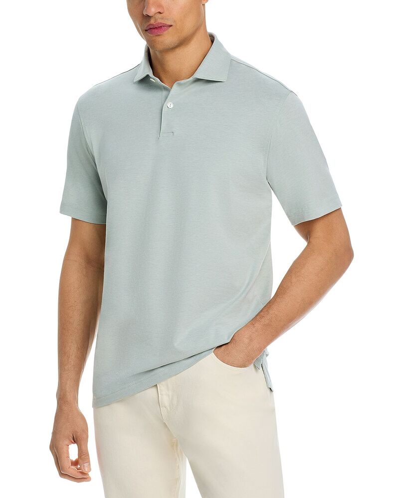 ピーター・銀鏡 メンズ トップス スポーツシャツ 綿織物 Peter Millar Crown Crafted Albatross Cotton-Blend Pique Polo Light Willow