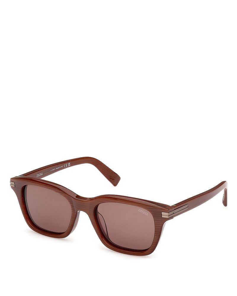 ゼニア レディース 付属物 サングラス・アイウェア ZEGNA Rectangular Sunglasses 54粍 light brown / brown 赤銅色