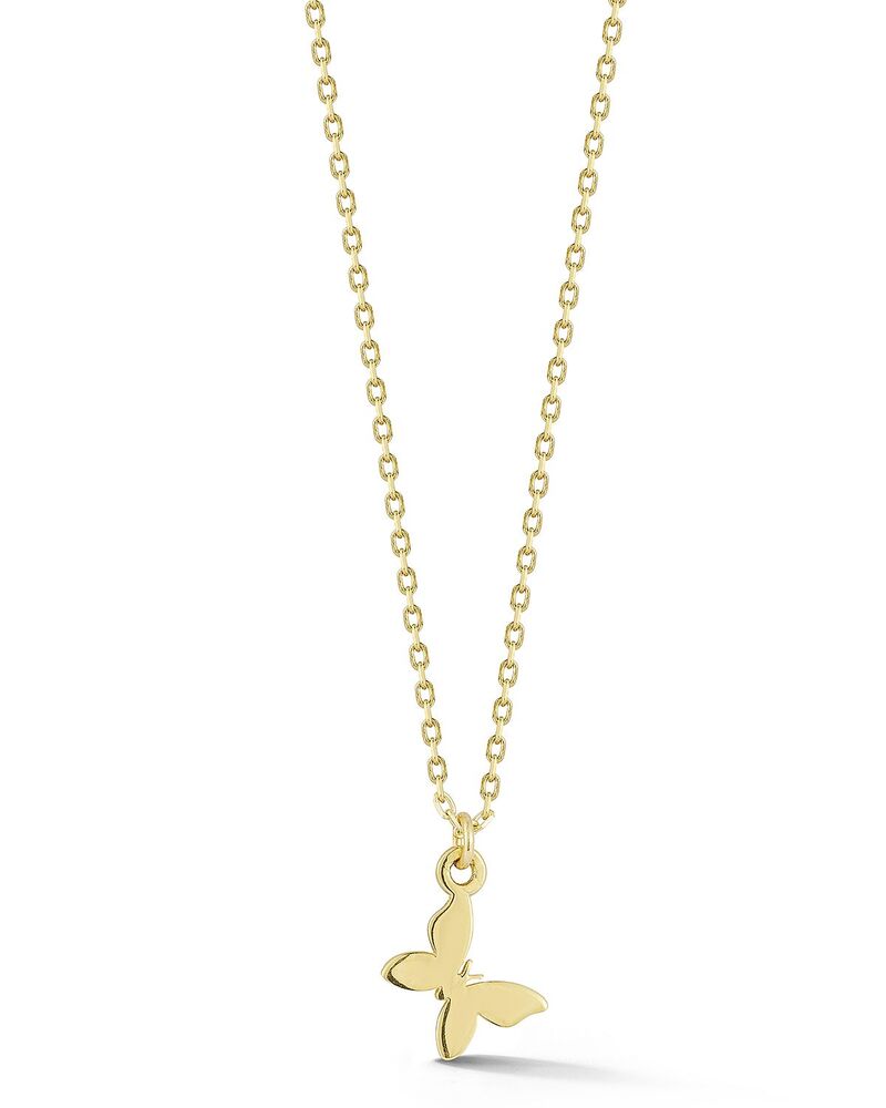 ムーン & メドウ レディース アクセサリー ネックレス・チョーカー・ペンダントトップ レース Moon & Meadow 14K Yellow Gold Tiny Butterfly Pendant Necklace 16-17" Gold ゴールド｜ReVida 店