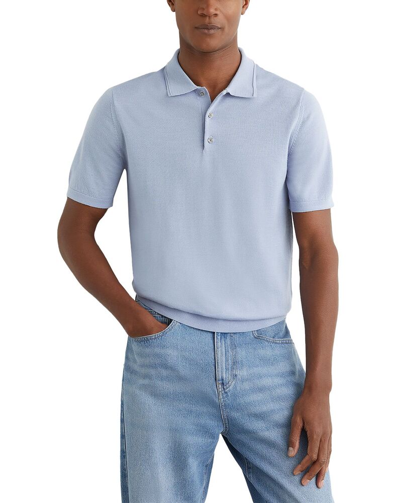 レイス メンズ トップス スポーツシャツ 羊毛 REISS Manor Merino Wool Polo Shirt Sky Blue 青み