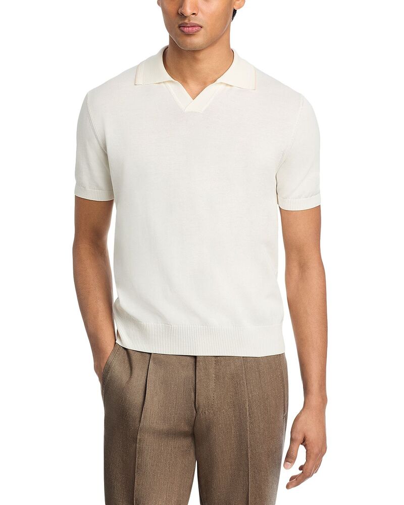 カナーリ メンズ トップス ポロシャツ コットン Canali Johnny Collar Cotton Polo Shirt White ホワイト｜ReVida 店