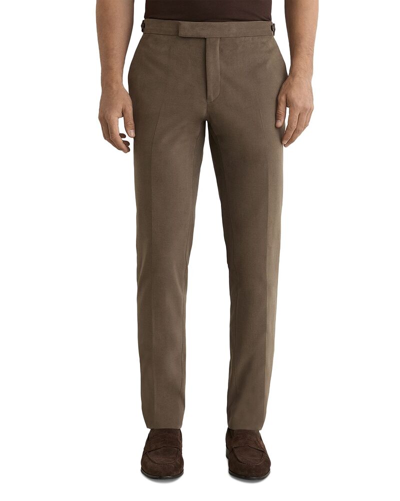 レイス メンズ ボトムス 心地好いズボン下 REISS Regentailored Fit Brushed Twill Trousers Taupe Brown 赤銅色