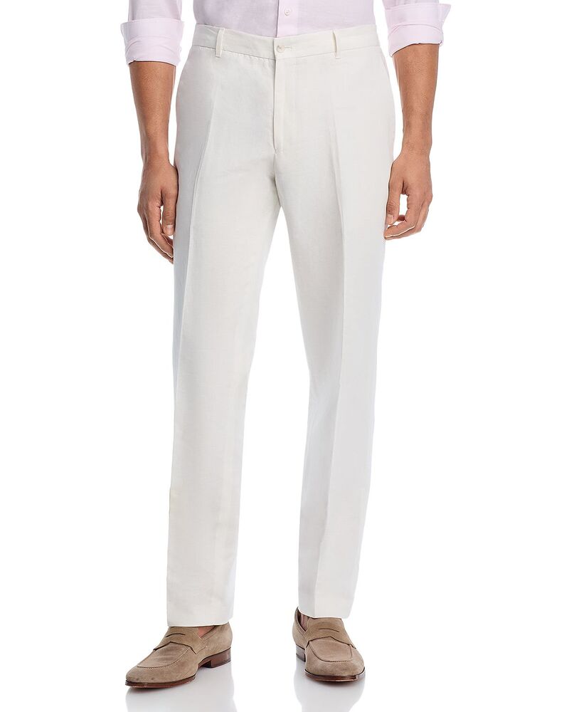 ヴィンス メンズ ボトムス 心地好いズボン下 綿織物 リネン Vince Linen \u0026 Cotton Twill Drawstring Trousers with Elasticated Waistband White 白いこと
