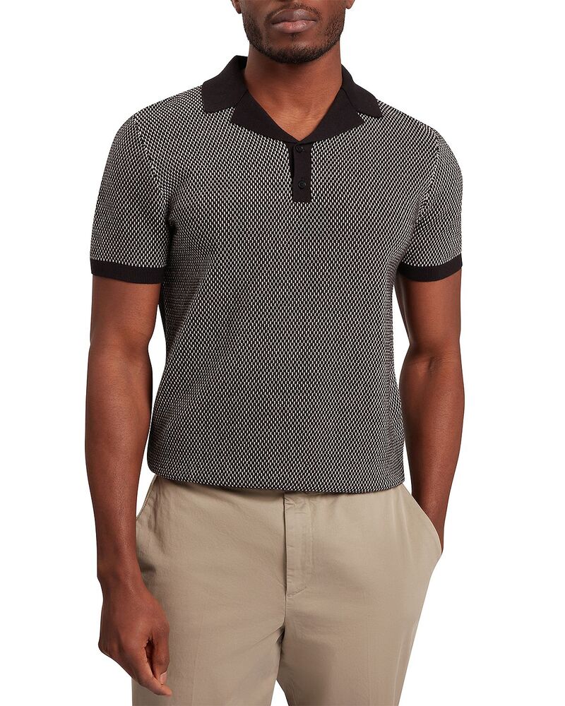 テッドベーカー メンズ トップス スポーツシャツ 編み物 Ted Baker Gregry Small Stitch Knit Polo Shirt Black 黒いこと