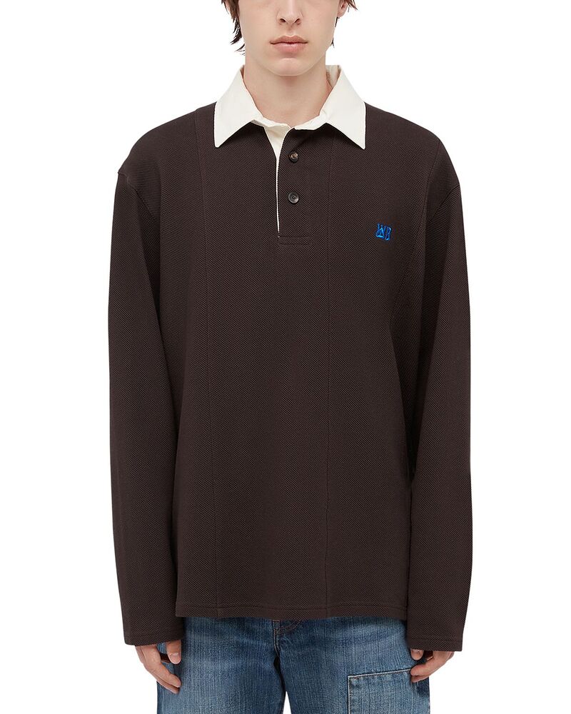 ウェールズ ボナー メンズ トップス スポーツシャツ プルオーバー Wales Bonner City Pique Jersey Polo Shirt Dark Brown 赤銅色