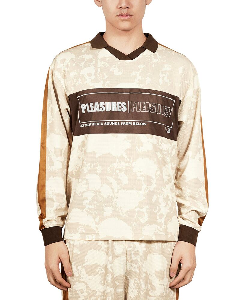 プレジャーズ メンズ トップス ポロシャツ ジャージー ロゴ グラフィック Pleasures Despair Logo Skull Graphic Polo Jersey Ecru エクリュ|ReVida 店