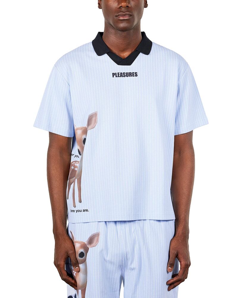 プレジャーズ メンズ トップス ポロシャツ リラックスフィット グラフィック Pleasures Relaxed Fit Wherever You Go Graphic Polo Shirt Blue ブルー|ReVida 店