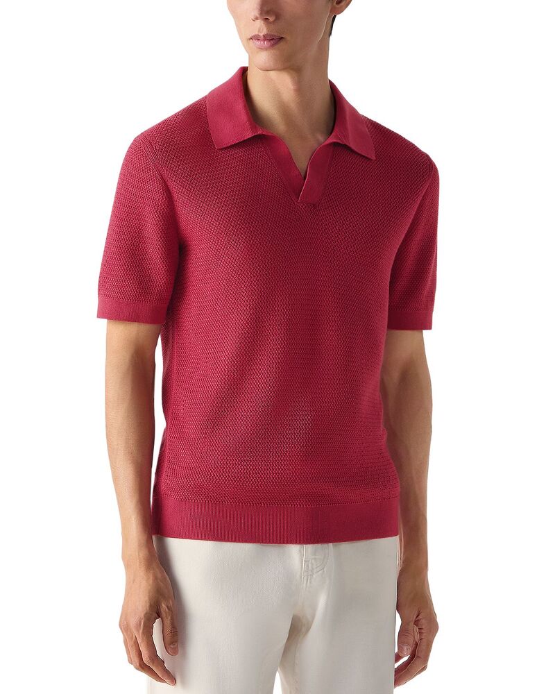 ゼニア メンズ トップス スポーツシャツ 綿織物 ZEGNA Premium Cotton Polo Shirt Dark Pink サクラ色