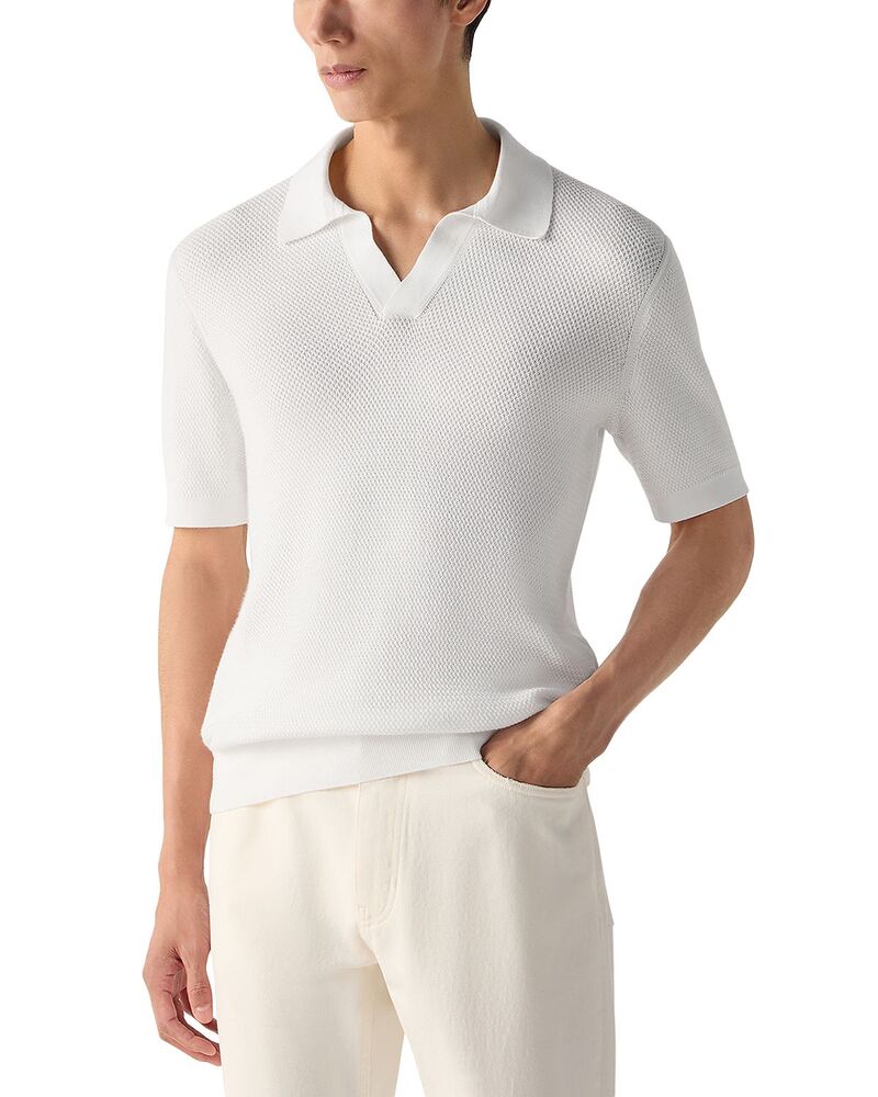 ゼニア メンズ トップス ポロシャツ コットン ZEGNA Premium Cotton Polo Shirt White ホワイト｜ReVida 店