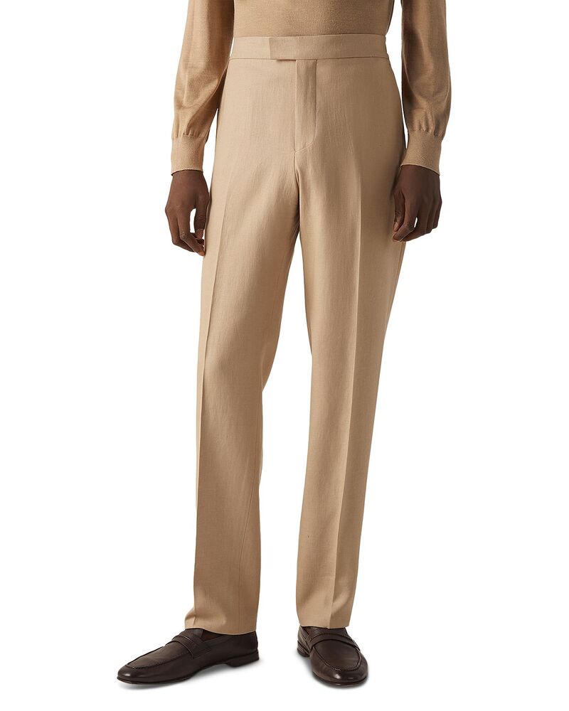 ゼニア メンズ ボトムス 心地よいズボン下 ZEGNA Oasi Lino Pants Medium Beige Solid ベージュ
