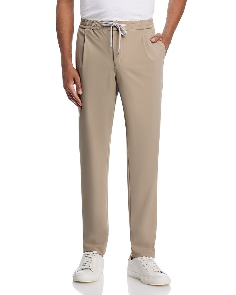 PT トリノ メンズ ボトムス 心地好いズボン下 プルオーバー PTorino Kinetic Jersey Pleat Drawstring Jogger Pants Tan タン