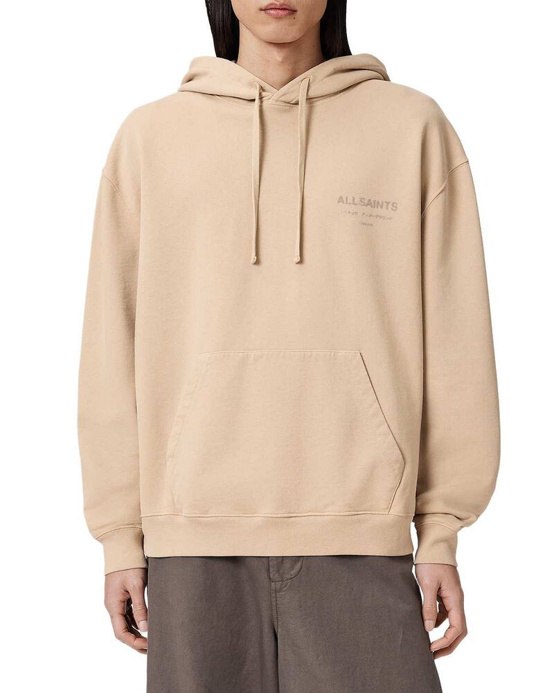 オールセインツ メンズ アウター パーカー・スウェット ロゴ ALLSAINTS Xander Logo Drawstring Hoodie Sunset Brown ブラウン