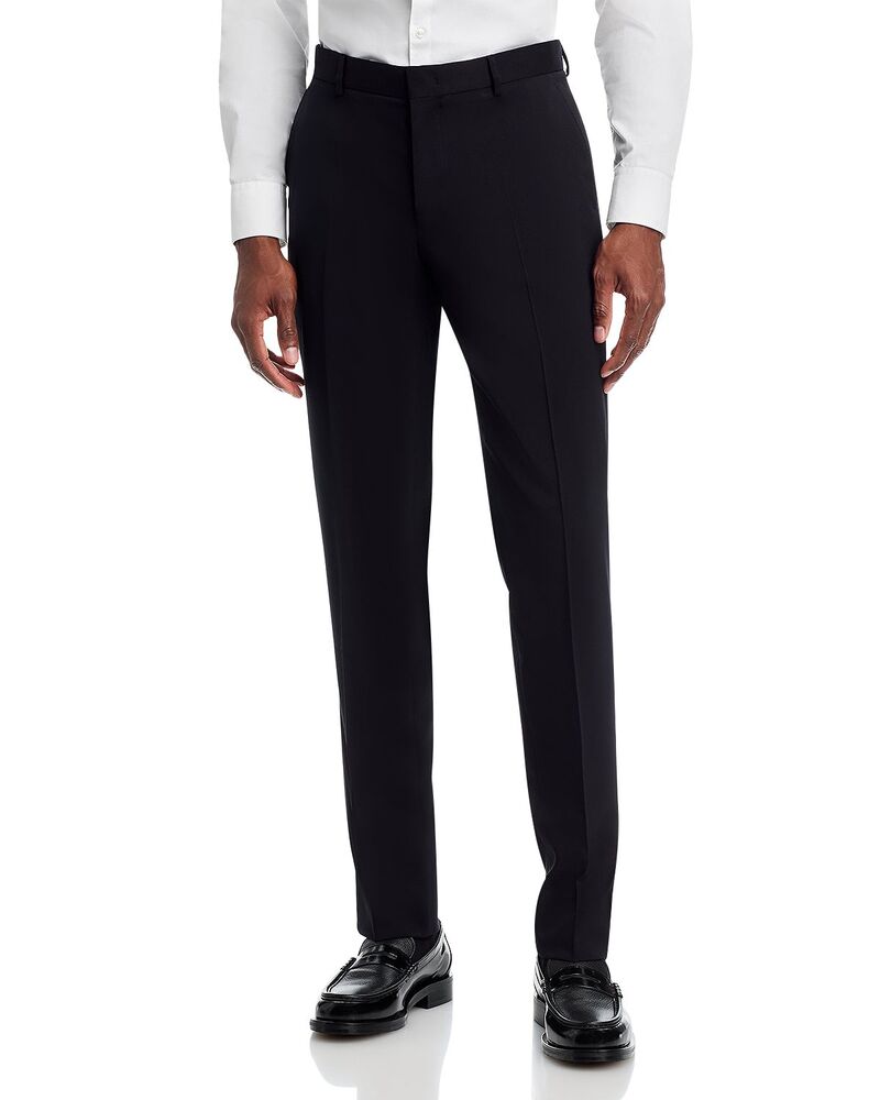 ヴィンス メンズ ボトムス 心地好いズボン下 か細い相応う 羊毛 Vince Stretch Wool Slim Fit Suit Pants Black 黒いこと