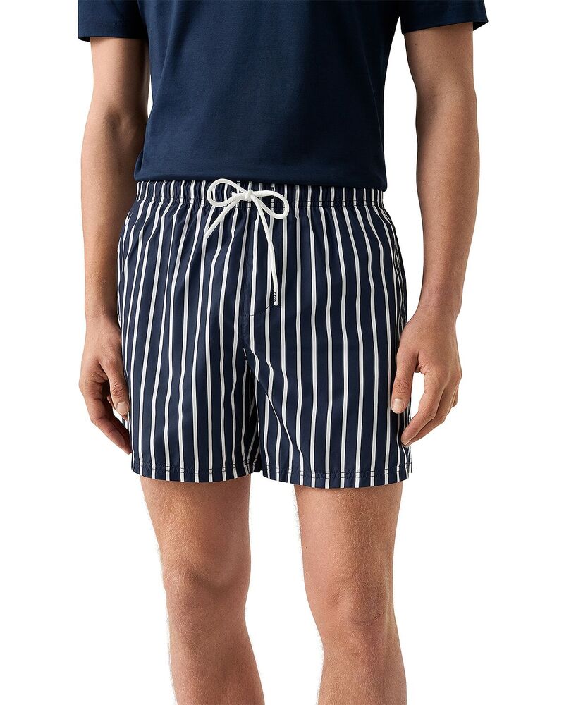 エトン メンズ 水泳着 二分の一ズボン下・さる股引き 遊撃手ズボン下 Eton Striped 5.4\" Swim Shorts Dark Blue 青色"