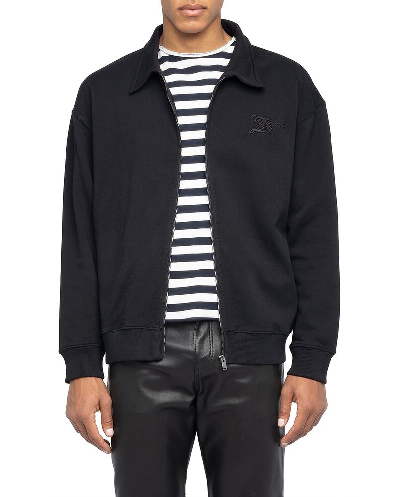 ザディグ エ フランソア・マリー・ヴォルテール メンズ アウター 上衣・上衣 Zadig \u0026 Voltaire Moyaz Badge Jacket Black 黒いこと