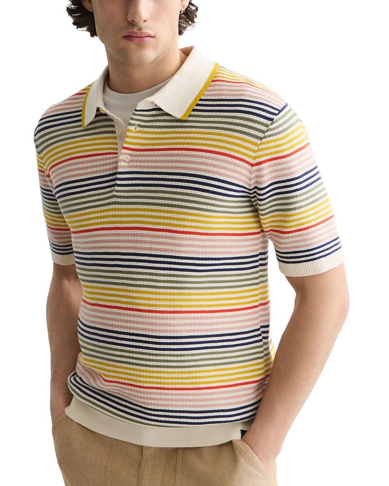 スコッチアンドソーダ メンズ トップス スポーツシャツ レギュラー相応う 編み物 Scotch \u0026 Soda Striped Structured Knitted Regular Fit Polo Multi マルチ色つや