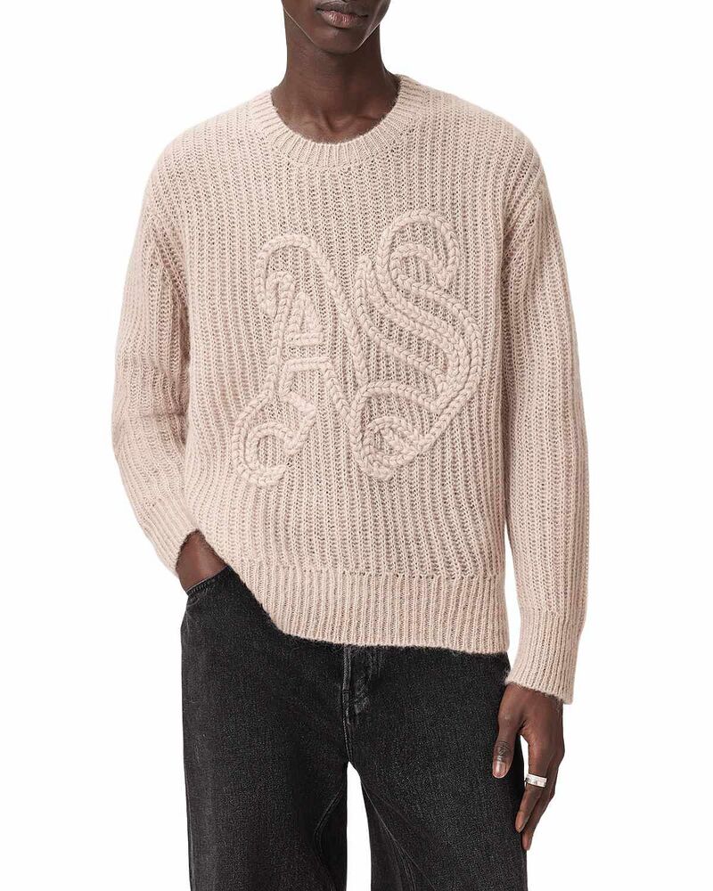 オールセインツ メンズ アウター 編み物・プルオーバー 労働者の一団のど頚 ALLSAINTS Chainy Crewneck Sweater Dusk Brown 赤銅色