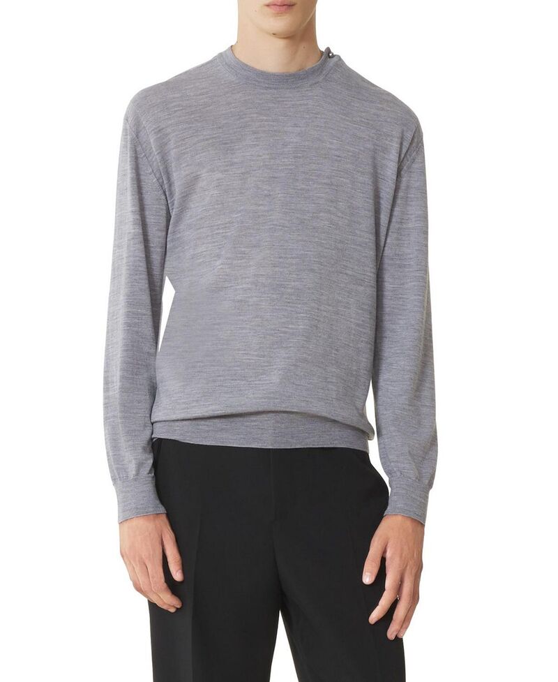 ランバン メンズ アウター 編み物・プルオーバー 羊毛 Lanvin Merino Wool Sweater Light Grey 薄墨色