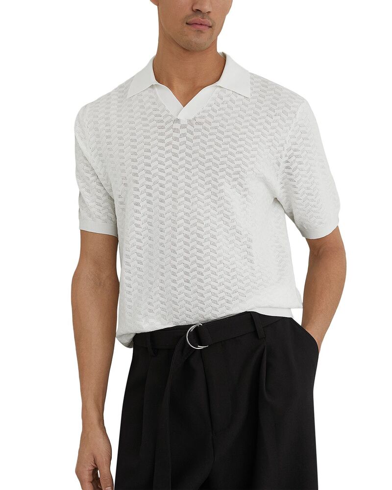 レイス メンズ トップス スポーツシャツ か細い相応う REISSlim Fit White Polo Shirt White 白いこと