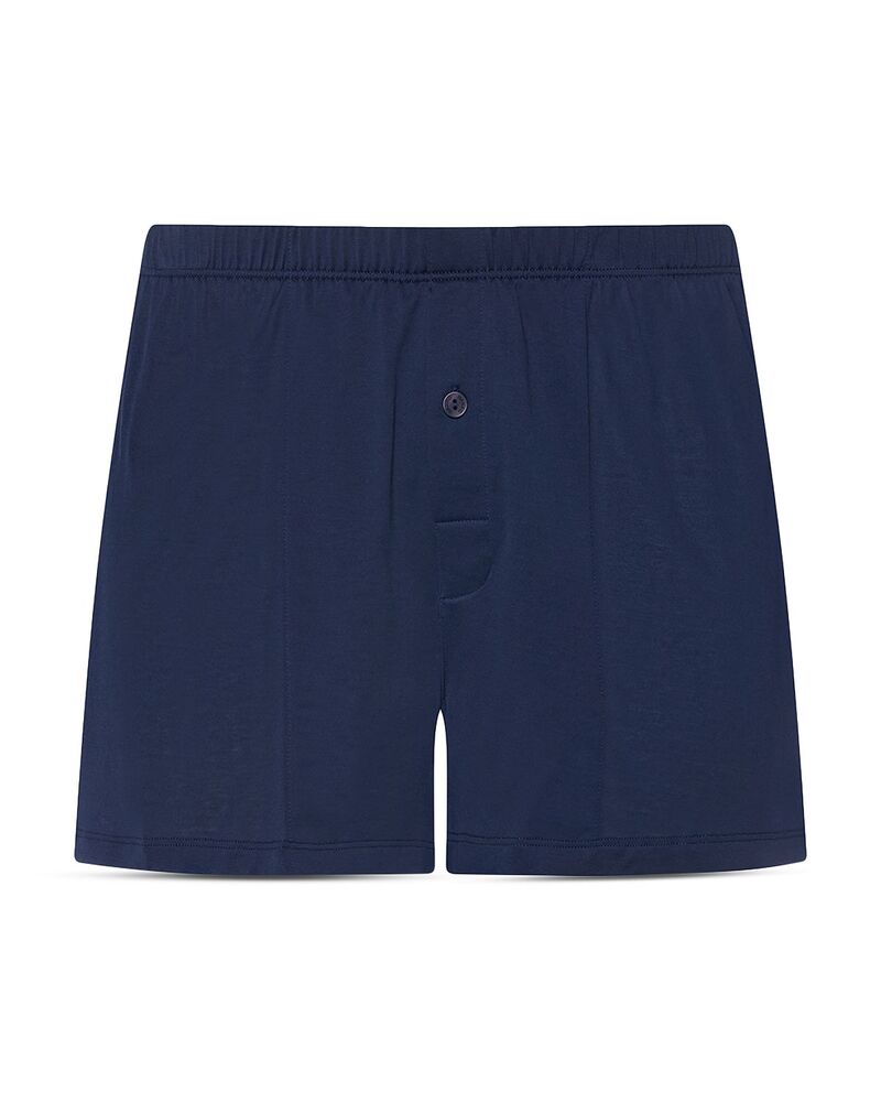 ハンロ メンズ アンダーお召しもの ボクサーズボン下 綿織物 Hanro Cotton Sporty Button Fly Boxers Deep Navy 米国海軍
