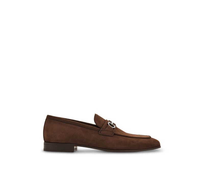 フェラガモ メンズ シューズ スリッポン・ローファー スエードクロス FERRAGAMO Men\u0027suede Loafers Bark