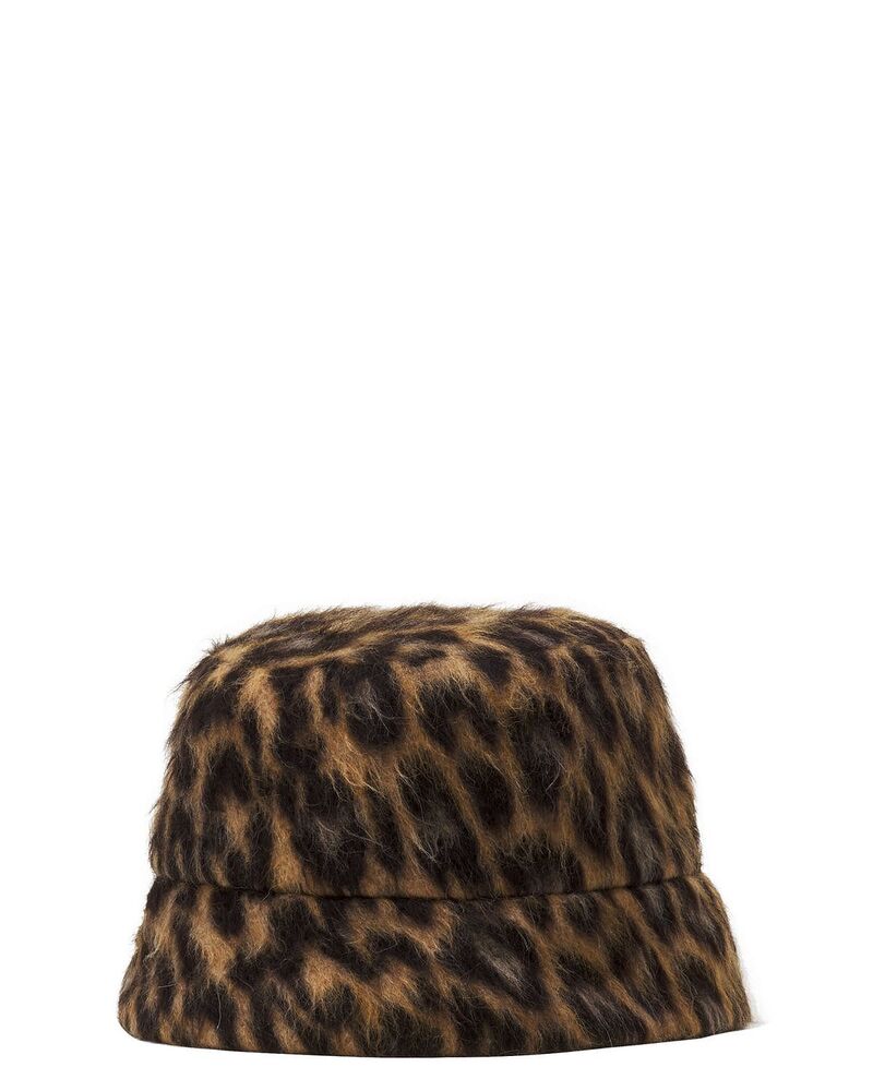 ランバン メンズ 付属物 鳥打ち帽 刷り上げる Lanvin Leopard Print Reversible Bucket Hat Leopard 毛の荒物
