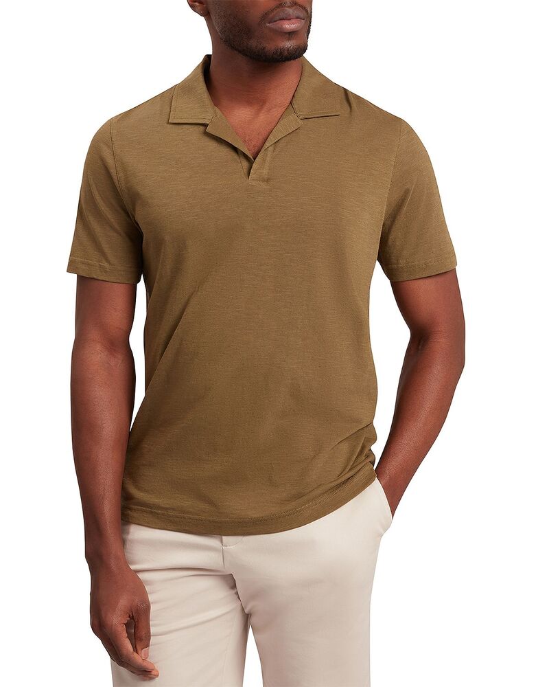 テッドベーカー メンズ トップス スポーツシャツ 綿織物 リネン Ted Baker Anito Short Sleeve Cotton Linen Openeck Pololive オリーブ