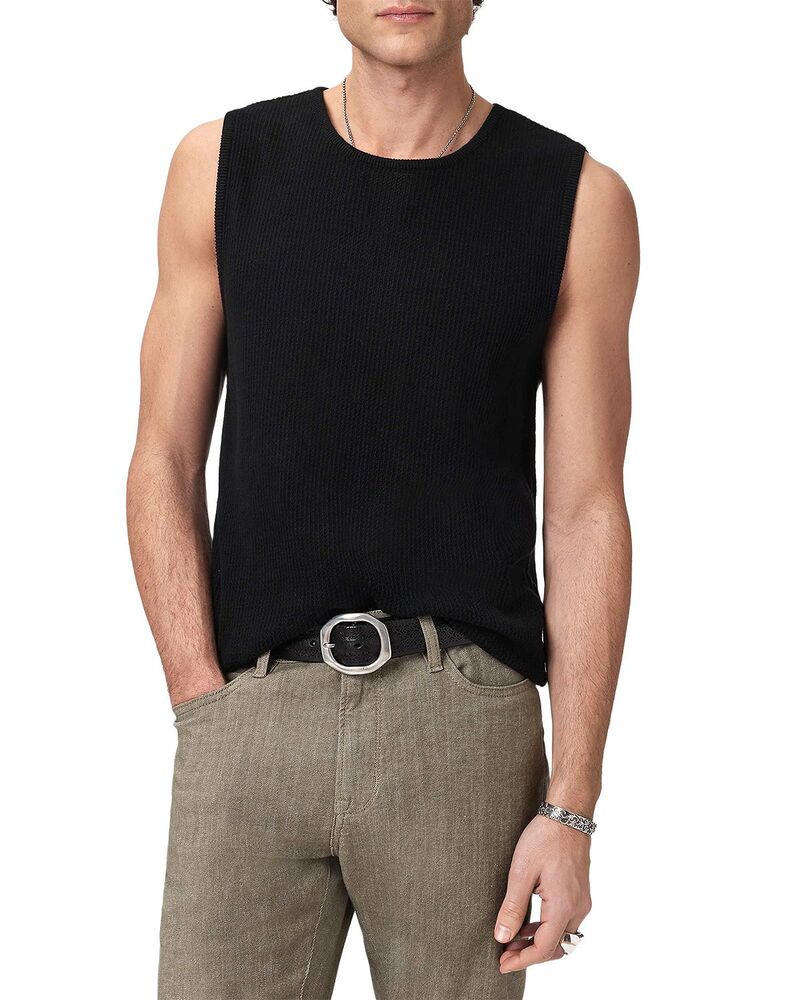 ジョンバルベイトス メンズ トップス 貯蔵タンクいの一番 スウェーター John Varvatos Beaumont Sweater Tank Top Black 黒いこと
