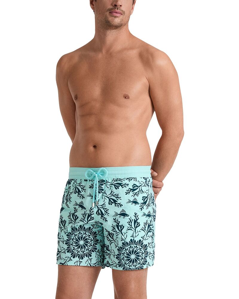 ヴィルブレクイン メンズ 海水着 二分の一ズボン下・さる股引き 遊撃手ズボン下 Vilebrequin Flocked Coral Mandala Swim Shorts Oxygene コーラル