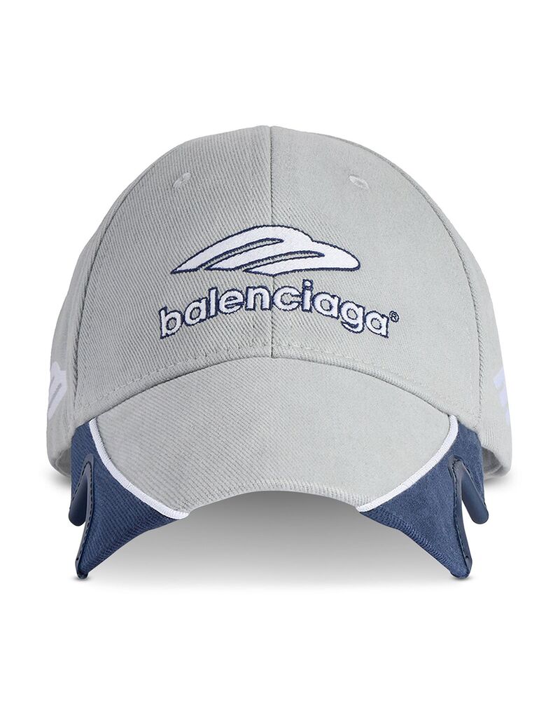 バレンシアガ メンズ アクセサリー 帽子 キャップ Balenciaga 3B Football Cap Light Grey/Blue グレー|ReVida 店