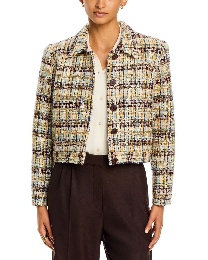 ラジャンス レディース アウター 上衣・上衣 クロップド L\u0027AGENCE Kasey Cropped Jacket Multi Tweed マルチ色つや
