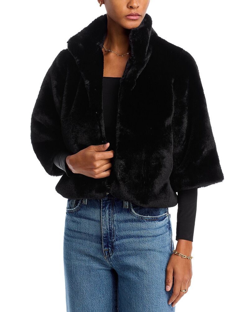 残響音 レディース アウター 上衣・上衣 Echo Sheared Mink Faux Fur Jacket Black 黒いこと