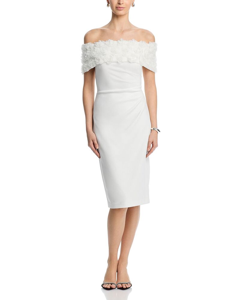 エリザジェイ レディース トップス 衣装 MIDI Eliza J Off The Shoulder Midi Dress Ivory 象牙色